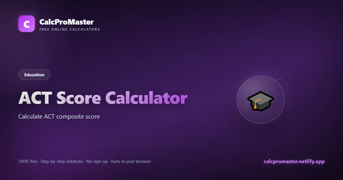 ACT Score Calculator calculator — free online tool