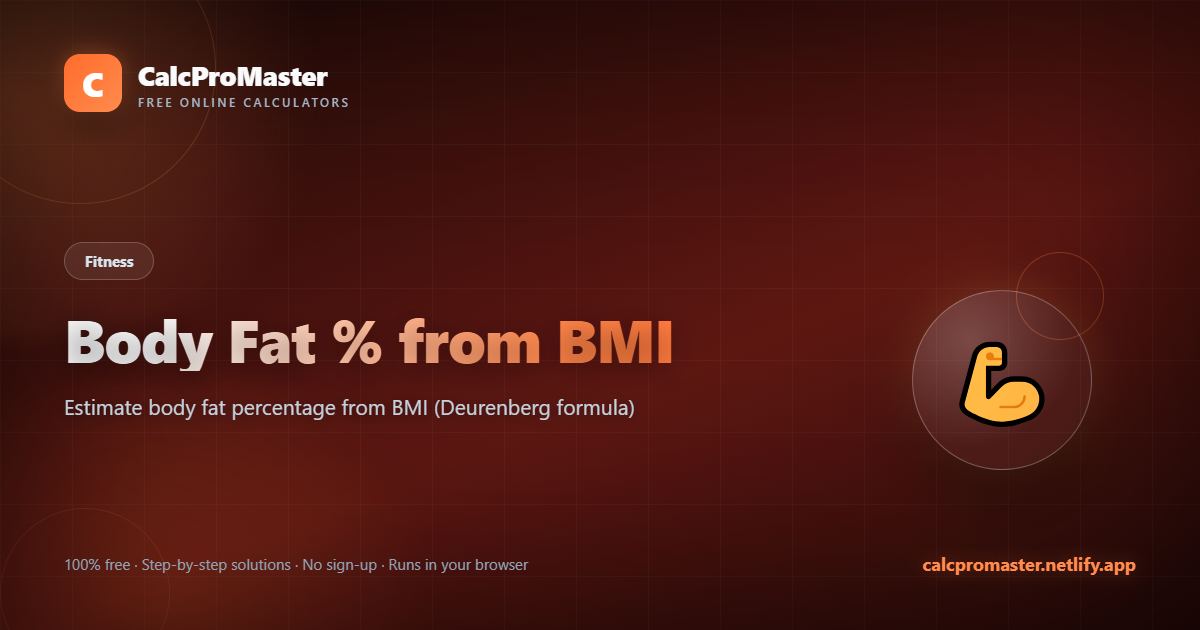 Body Fat % from BMI calculator — free online tool
