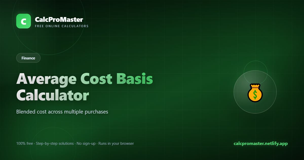 Average Cost Basis Calculator calculator — free online tool