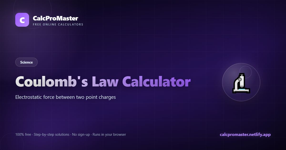 Coulomb's Law Calculator calculator — free online tool