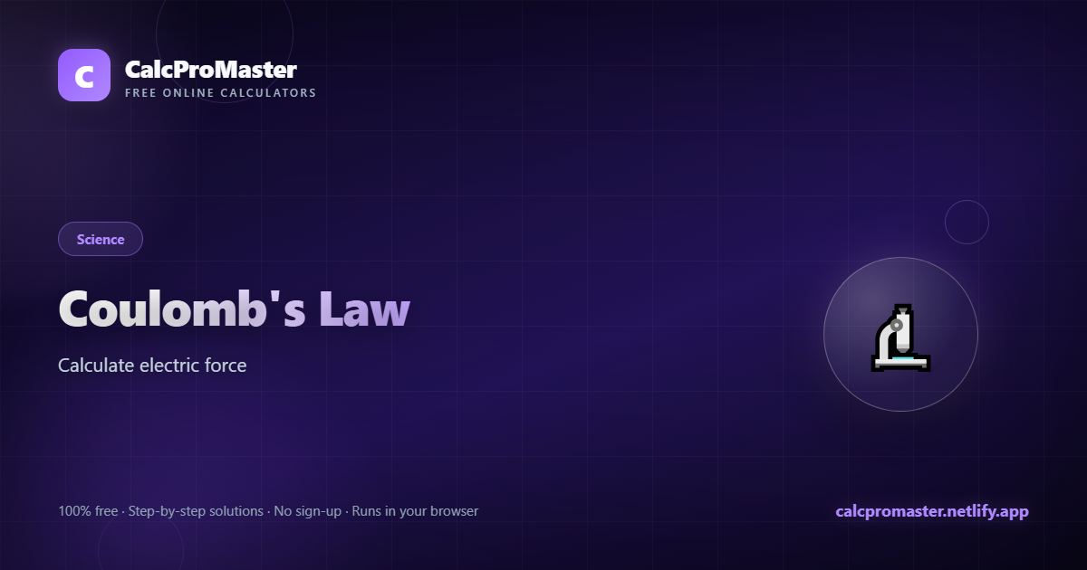 Coulomb's Law calculator — free online tool