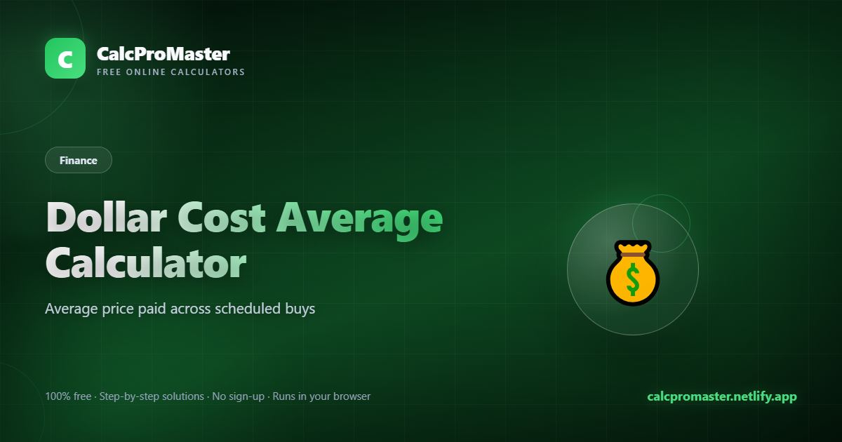 Dollar Cost Average Calculator calculator — free online tool