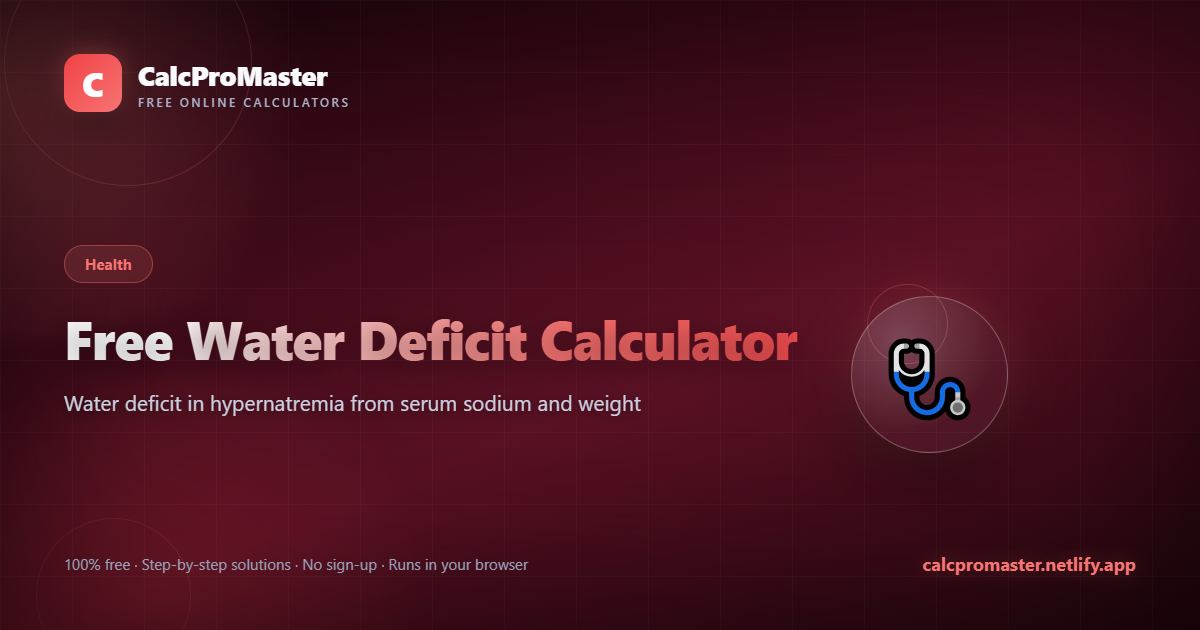 Free Water Deficit Calculator calculator — free online tool