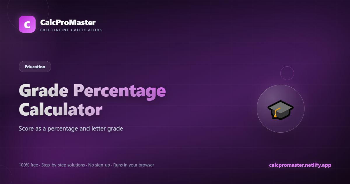 Grade Percentage Calculator calculator — free online tool