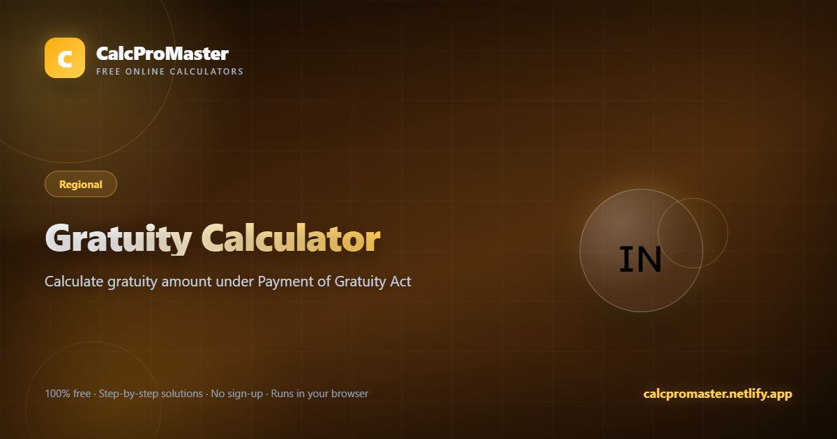 Gratuity Calculator calculator — free online tool