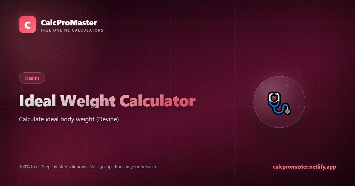Ideal Weight Calculator calculator — free online tool