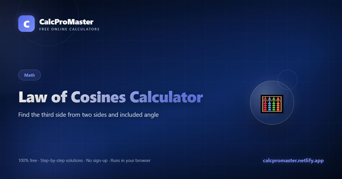 Law of Cosines Calculator calculator — free online tool