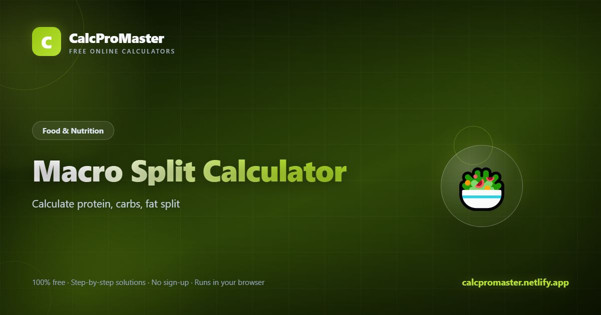 Macro Split Calculator calculator — free online tool