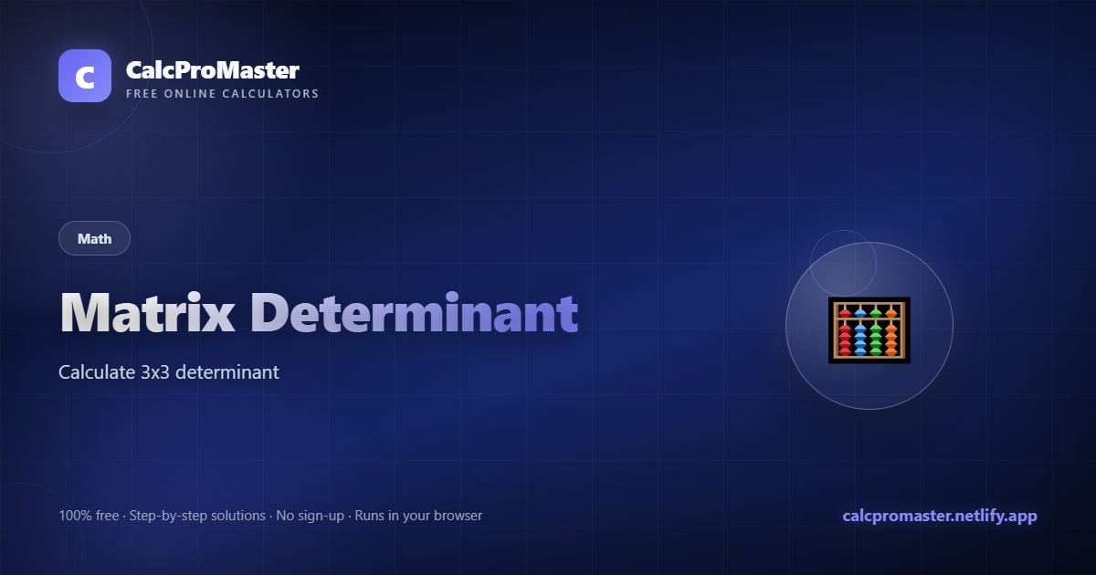 Matrix Determinant calculator — free online tool