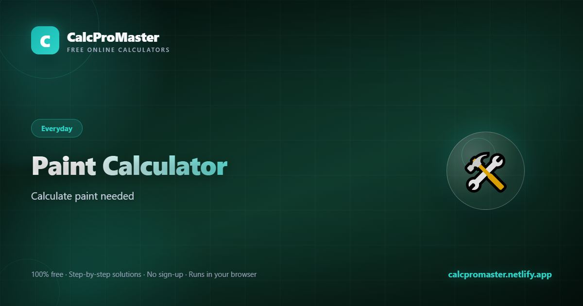 Paint Calculator calculator — free online tool