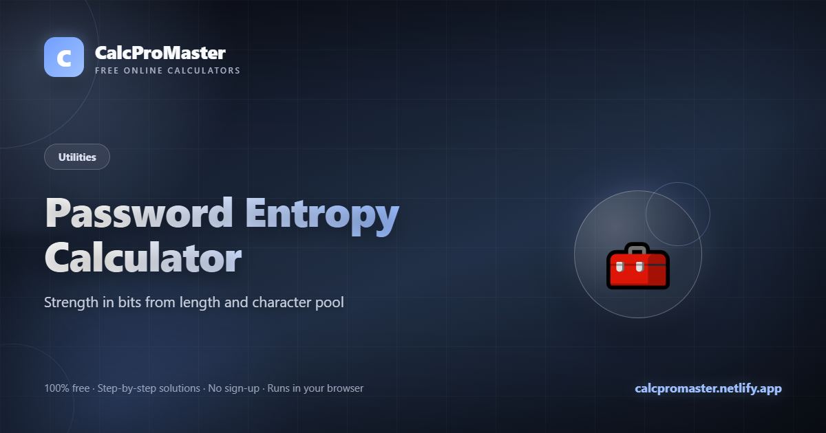 Password Entropy Calculator calculator — free online tool