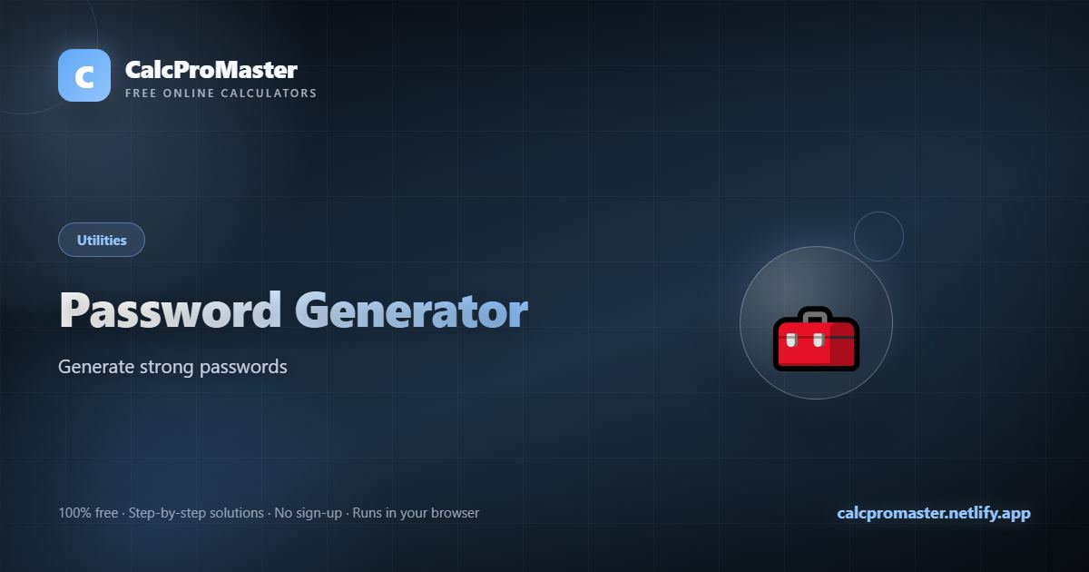 Password Generator calculator — free online tool