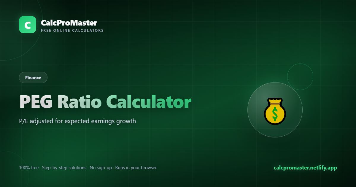 PEG Ratio Calculator calculator — free online tool