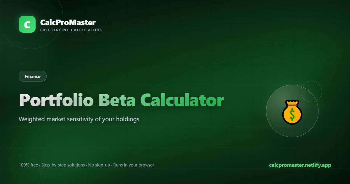 Portfolio Beta Calculator calculator — free online tool