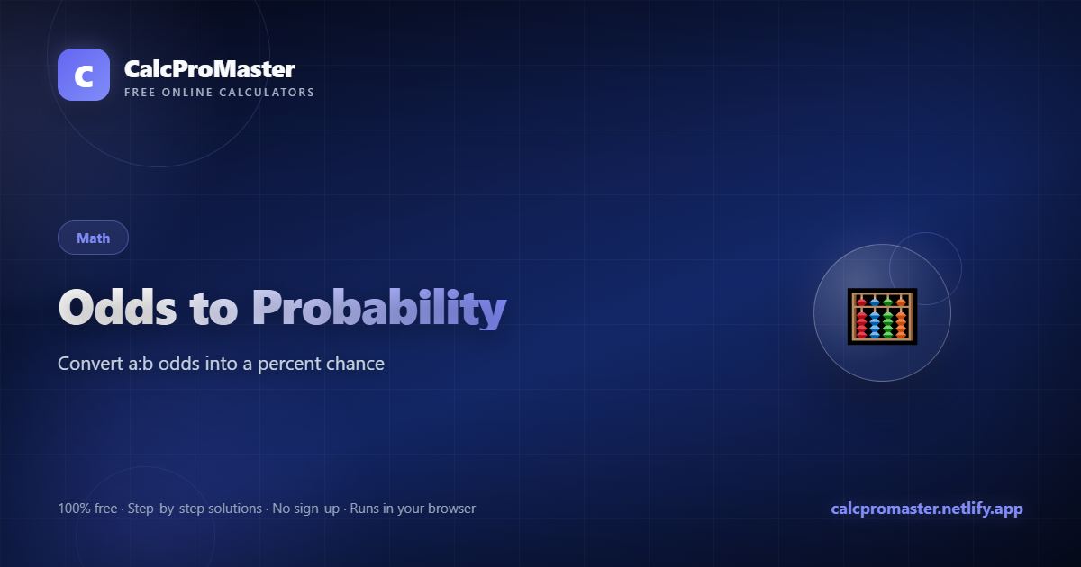 Odds to Probability calculator — free online tool
