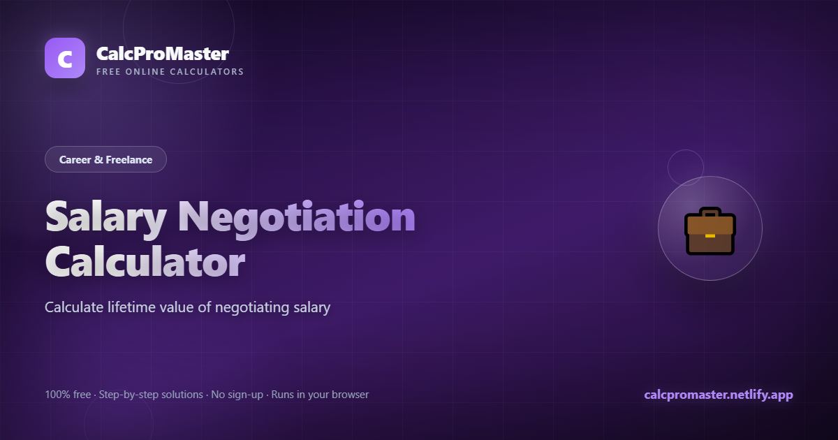 Salary Negotiation Calculator calculator — free online tool