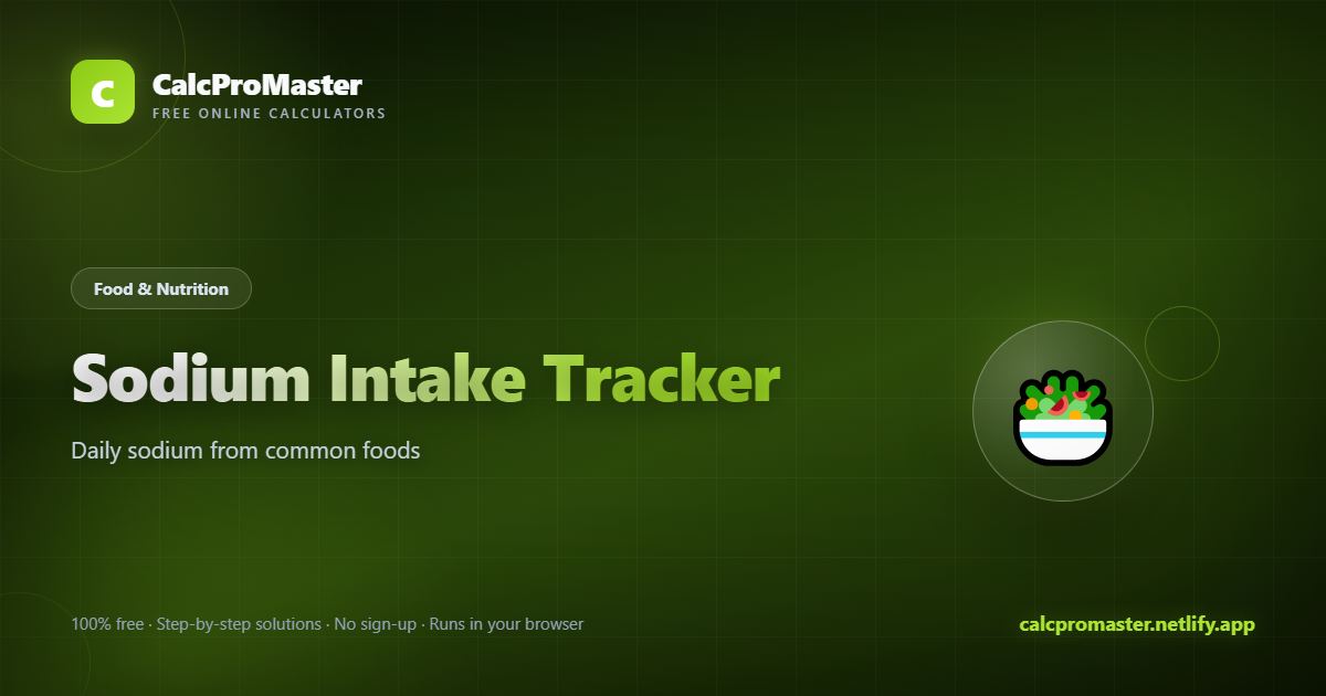 Sodium Intake Tracker calculator — free online tool