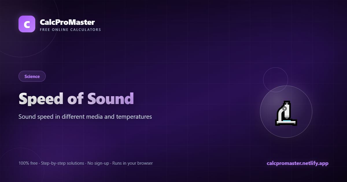Speed of Sound calculator — free online tool