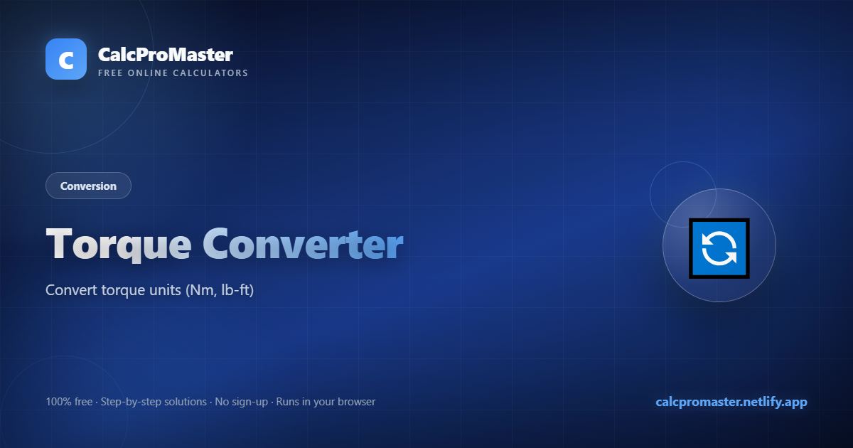 Torque Converter calculator — free online tool