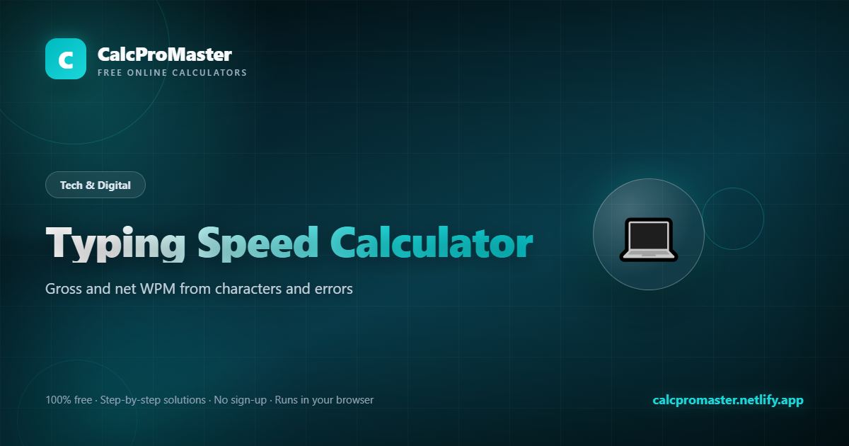 Typing Speed Calculator calculator — free online tool