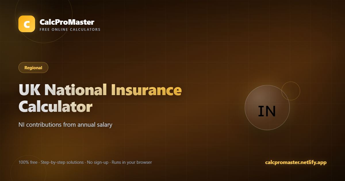 UK National Insurance Calculator calculator — free online tool