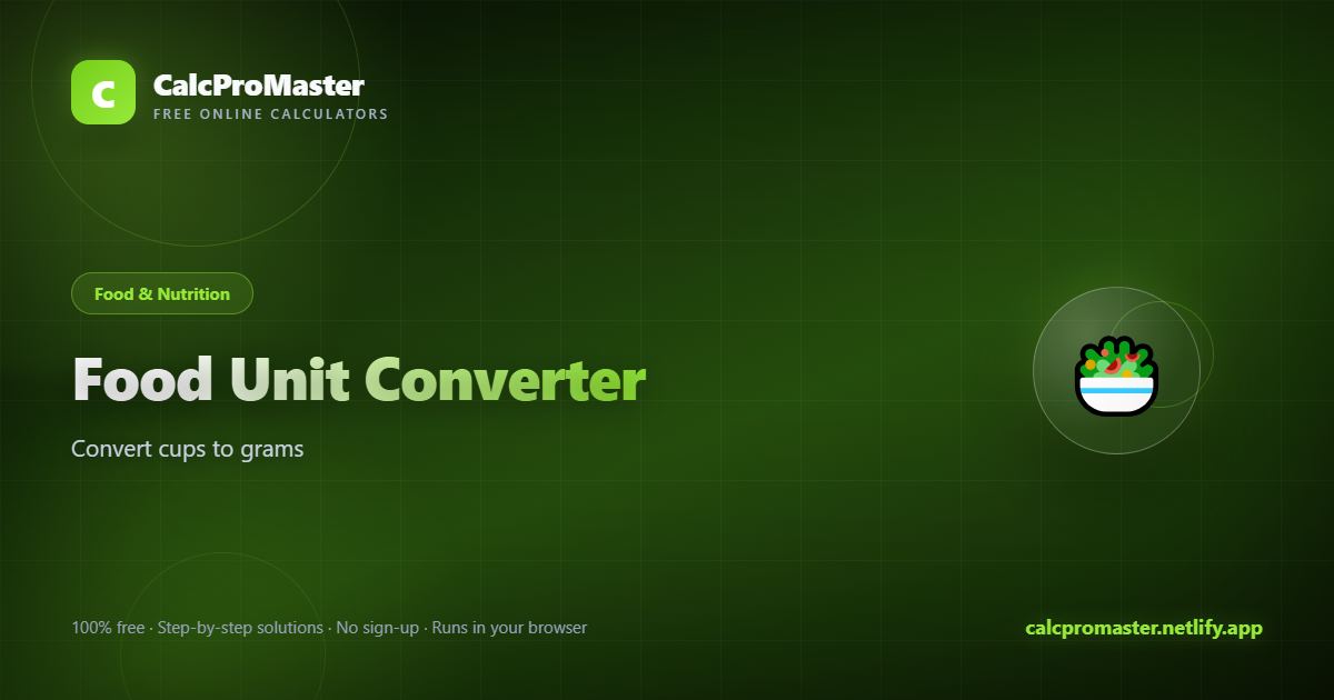 Food Unit Converter calculator — free online tool