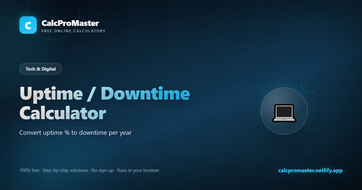 Uptime / Downtime Calculator calculator — free online tool