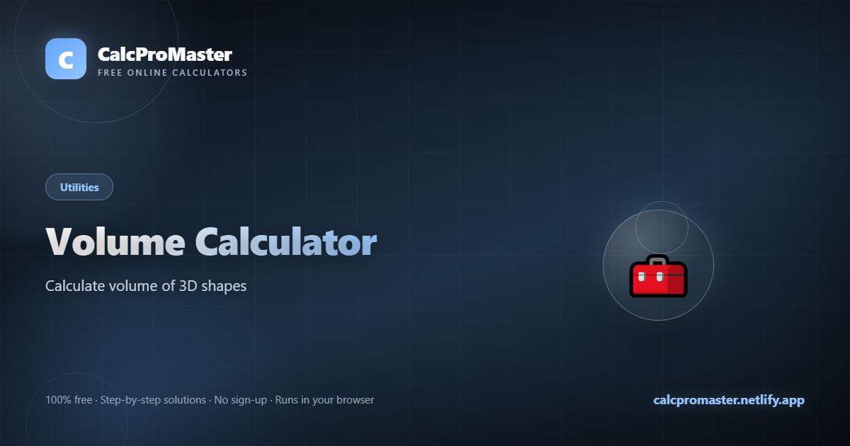 Volume Calculator calculator — free online tool