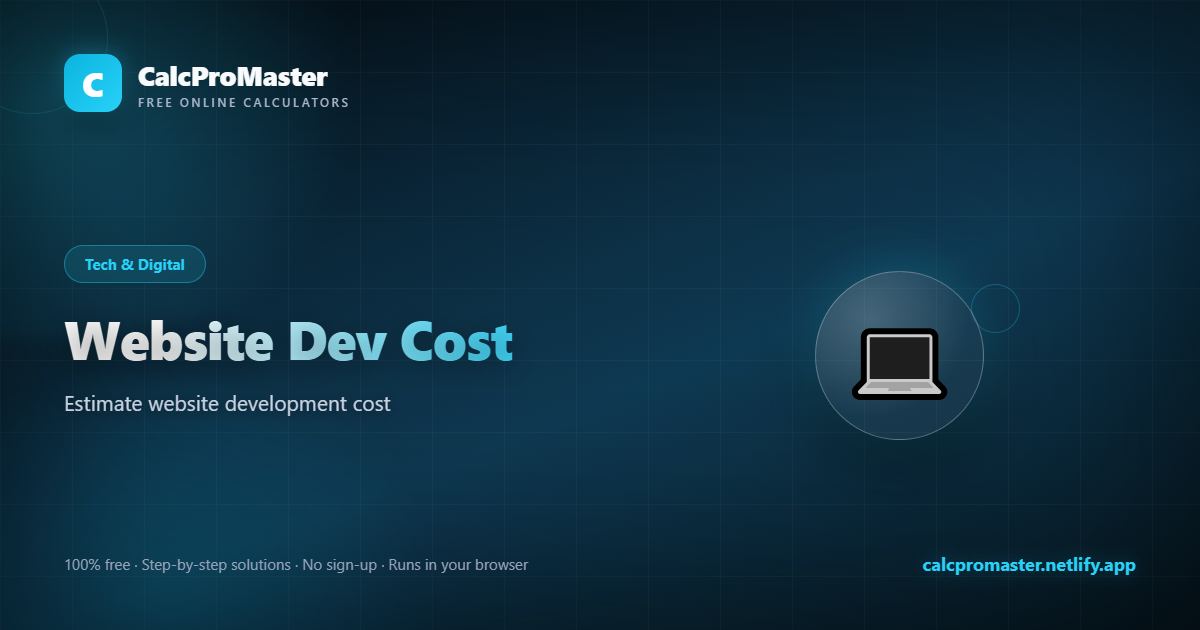 Website Dev Cost calculator — free online tool