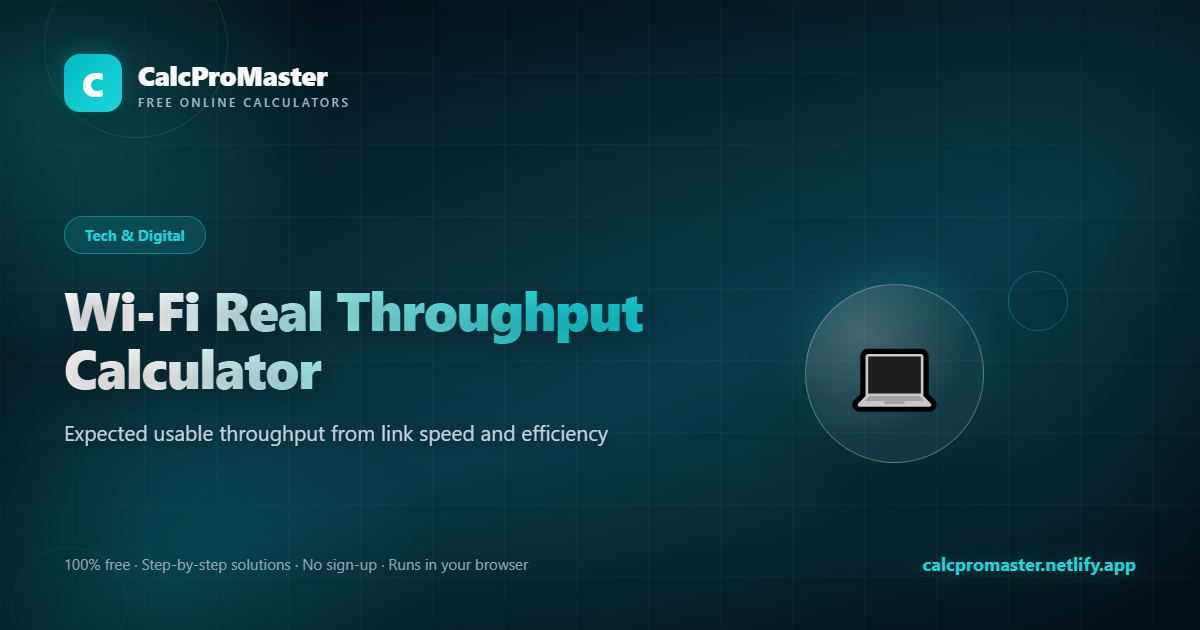 Wi-Fi Real Throughput Calculator calculator — free online tool